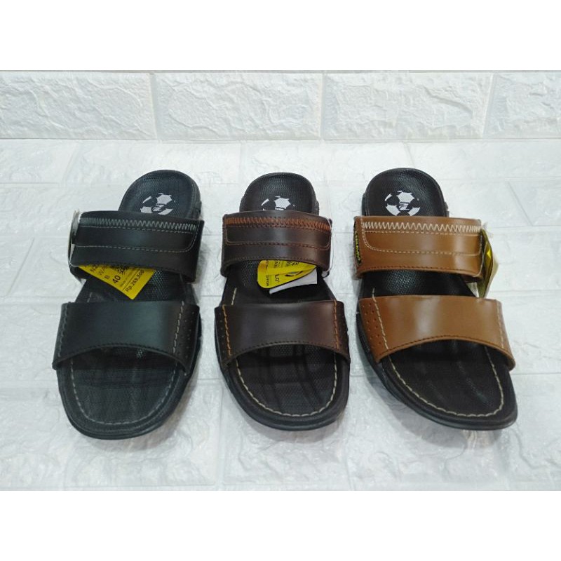 Sandal sendal PAKALOLO santai pesta formal laki-laki pria PAKALOLO N 2353 Brown , black - tan