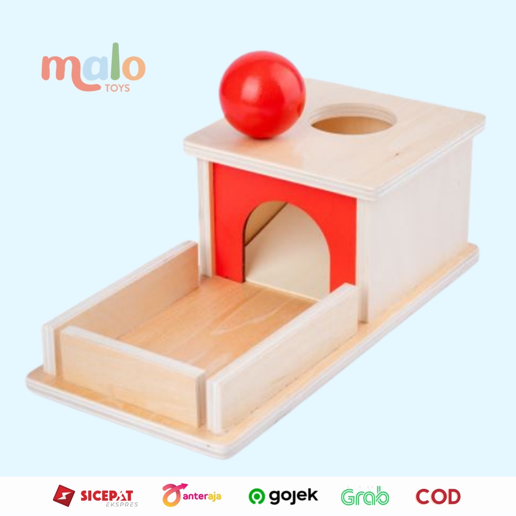 Promo Malotoys - Montessori Object Permanence Target Box With Tray Permanent Apparatus Toddler