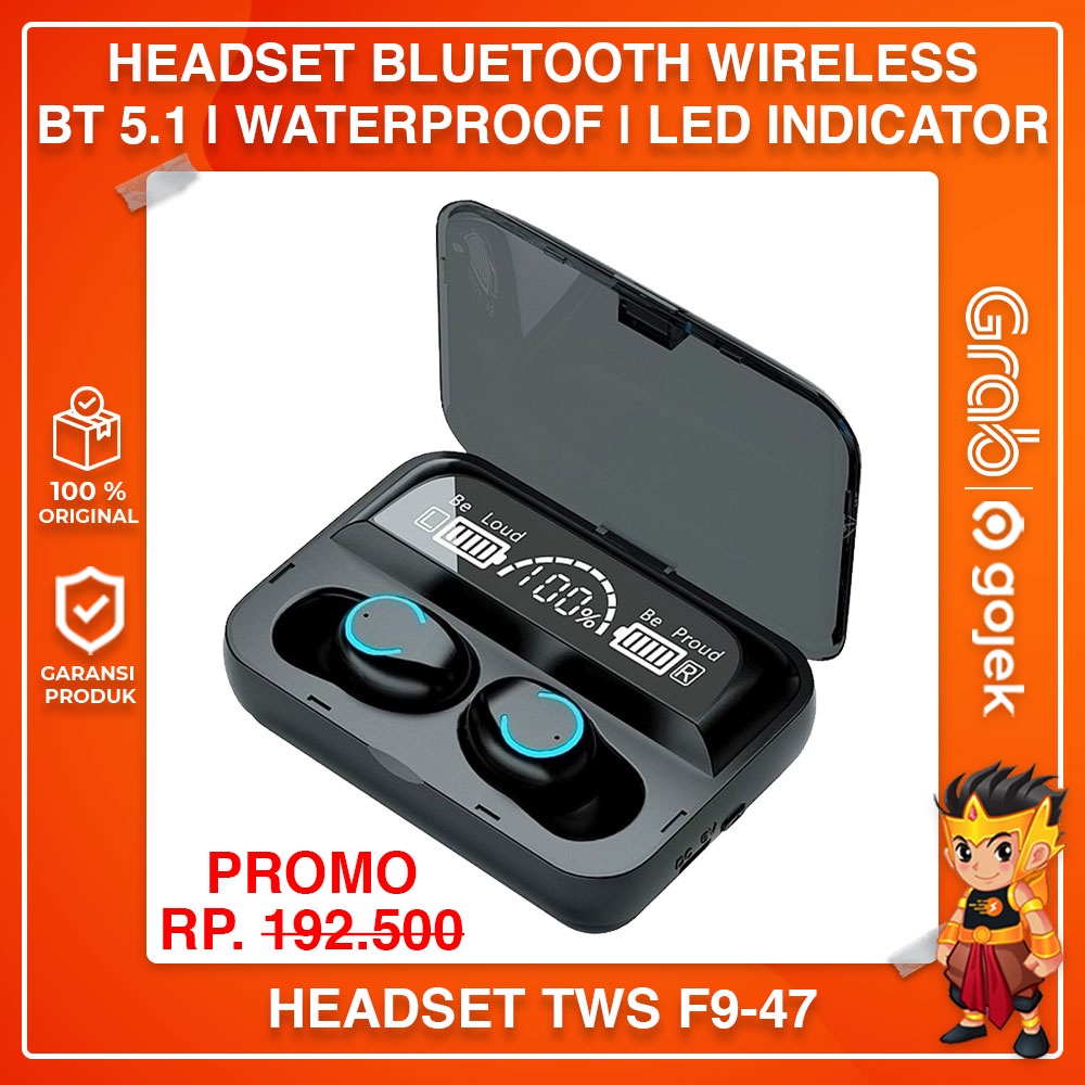 Headset Bluetooth Wireless TWS F9-47 Earphone F9 In Ear Stereo BT5.1 IPX Waterproof Digital Indicato