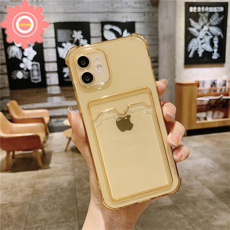 Soft Case Tpu Bening Shockproof Holder Kartu Untuk Realme C15 C12 C20 C20A C21Y C25Y C11 2021 C25 C25S Realme Narzo 20 30a