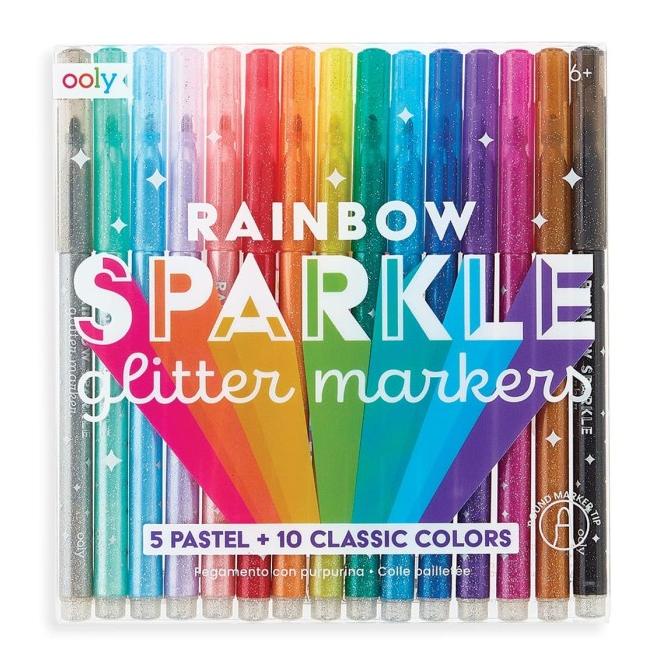 

Ooly - Rainbow Sparkle Glitter Markers (set of 15) ---READY---