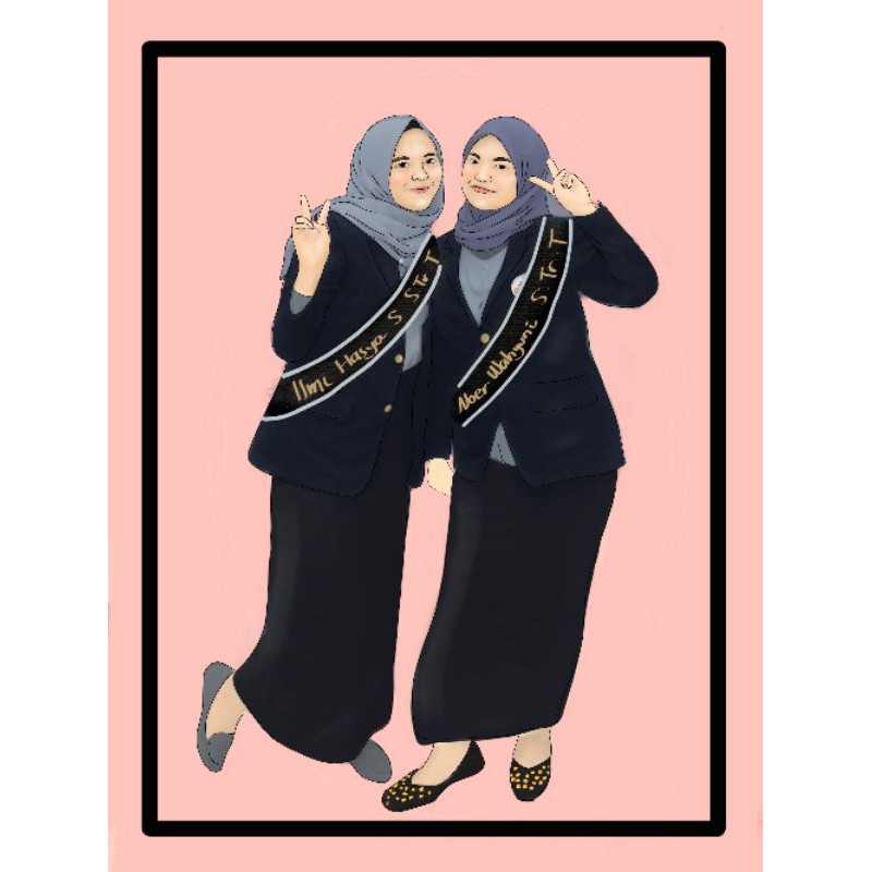 

Desain kartun wajah / Lukisan wajah / Kado wisuda unik / Kado wisuda murah