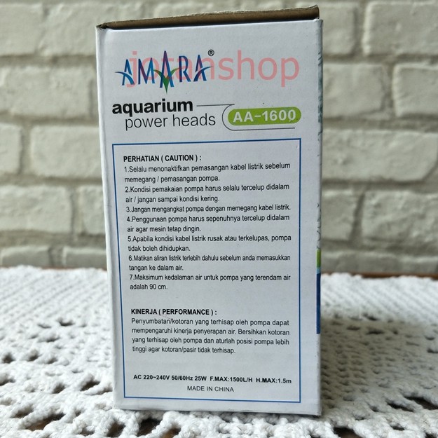 amara AA1600 AA-1600 AA 1600 Mesin pompa celup powerheads Aquarium aquascape
