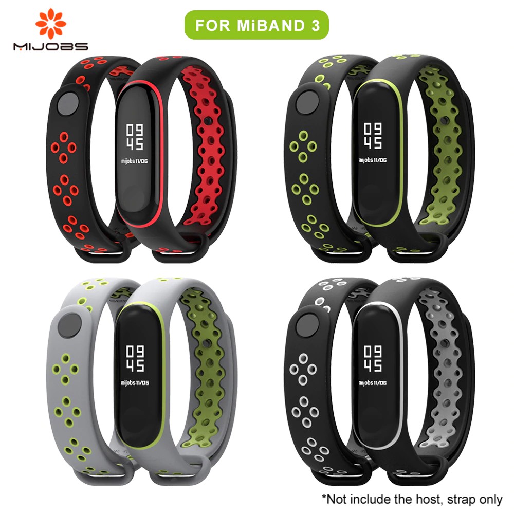 Mijobs Mi Band 3 Strap Sport mi band 3 Bracelet For xiaomi mi band 3 Wristband Belt Colorful