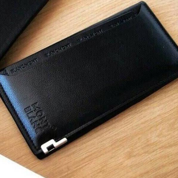 "BHD. 872302" Dompet kulit pria panjang dompet lipat kartu branded import