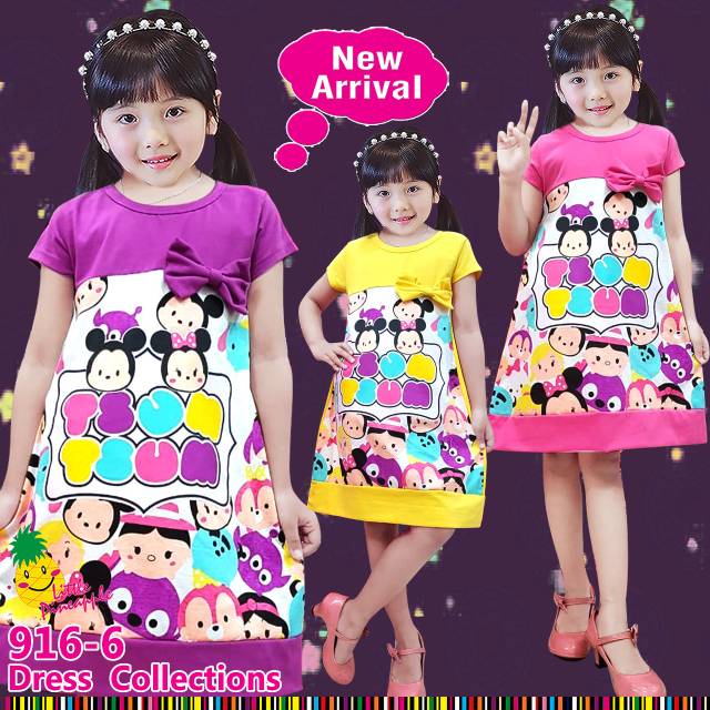 [Ankho_Shop] LP 916-6 Dress Anak Tsum-tsum Little Pinneapple