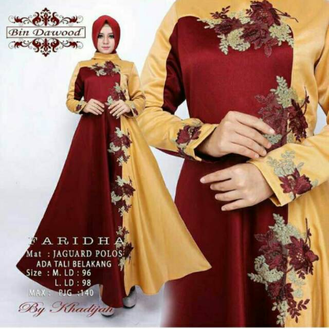Gaun Faridha Original Bin Dawood by Khadijah Moslem Wear.
