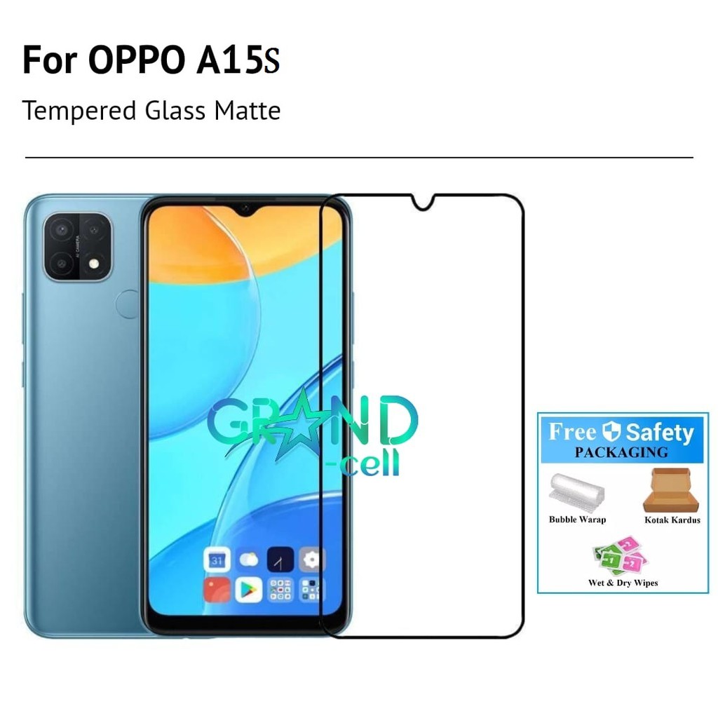 Tempered Glass HP For OPPO A15s Full Screen Guard List Hitam