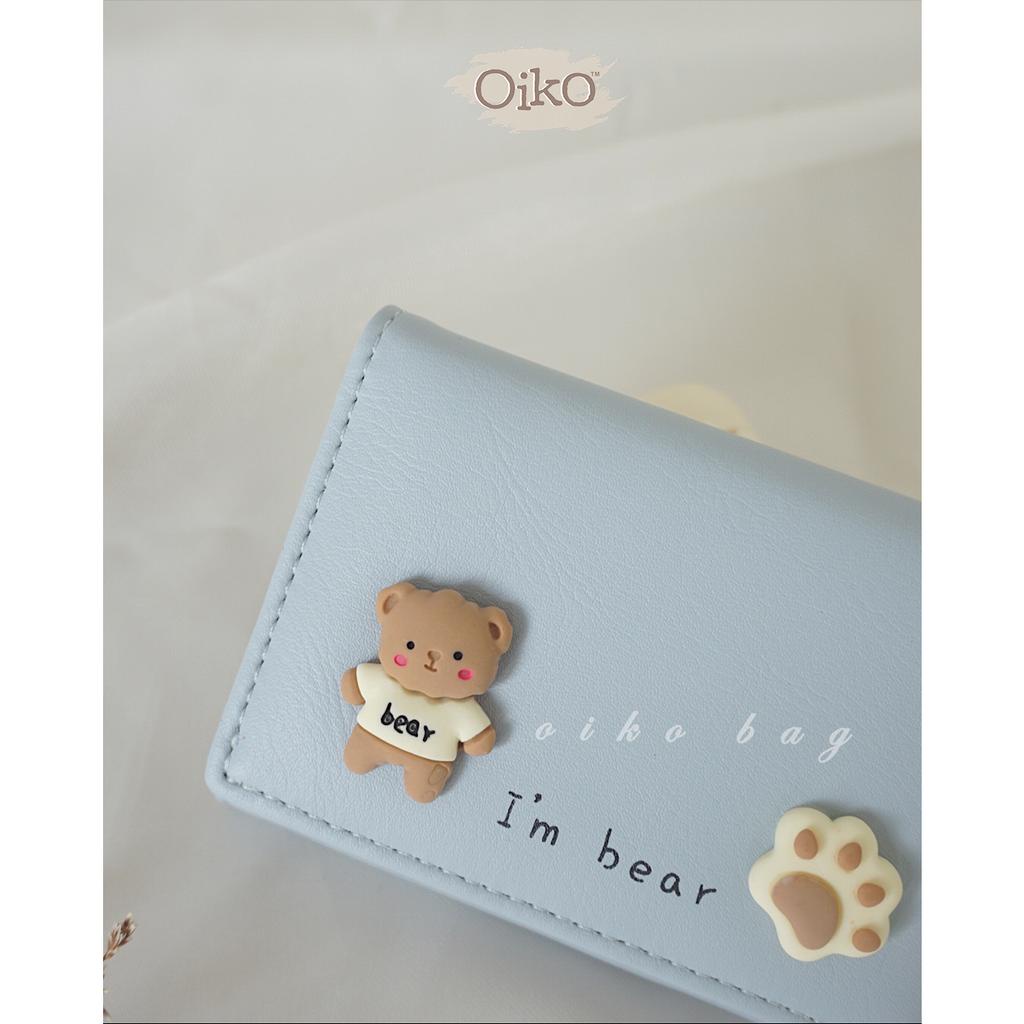 DOMPET WANITA KECIL OIKO I'M BEAR WALLET / DOMPET LIPAT / CARD HOLDER / DOMPET KARTU / DOMPET LUCU