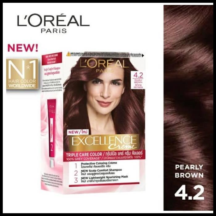 Loreal Paris Excellence Creme Pewarna Rambut #4.2 Pearly Brown Coklat