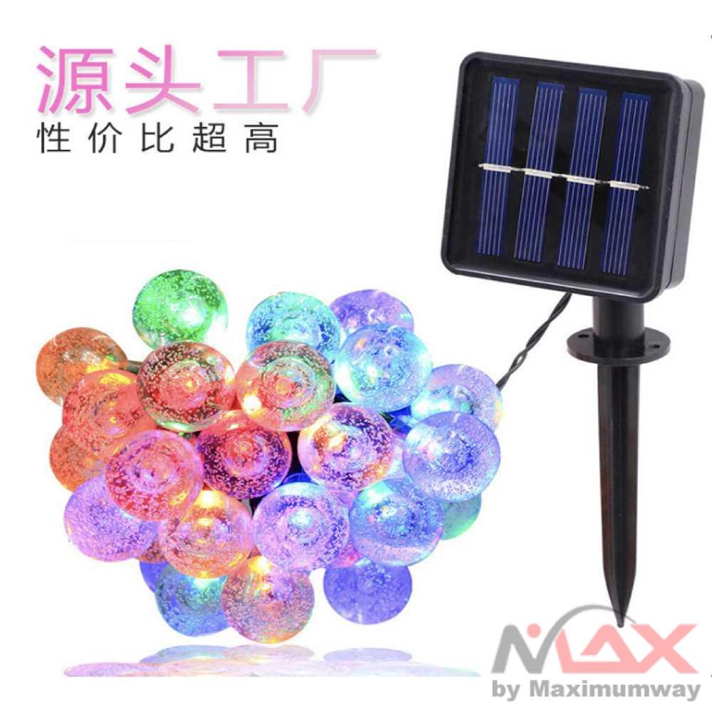 LED Tumblr hias Bola Kristal 100 LED 12 Meter Tenaga Surya Anti Air Lampu Hias Dekorasi 100 LED 12 Meter with Solar Panel - M074 Warna Multi Warna Crystal ball LED Solar Lamp Power LED String Fairy Lights Solar Garlands Garden Christmas For Outdoor