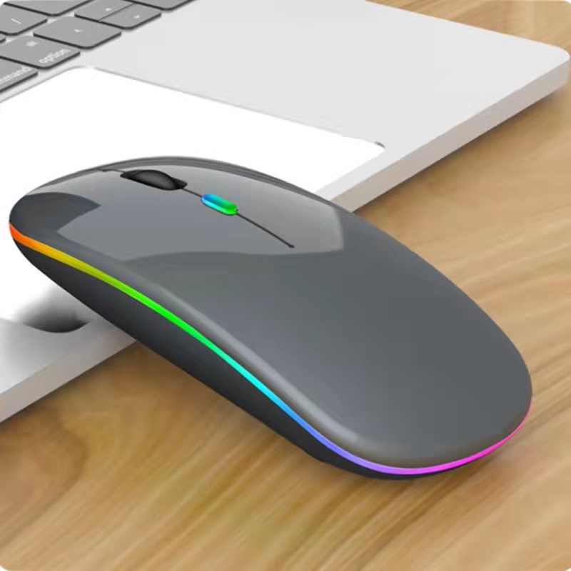 Mouse/Mouse wireless/Mouse AVAN/Set mouse dan alas mouse nirkabel-2.4G LED ABU-ABU