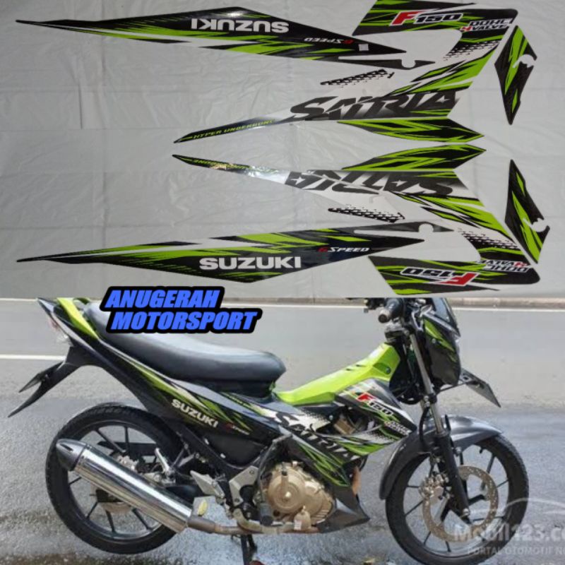 Striping Satria Fu hijau hitam abu abu 2013 facelift FL