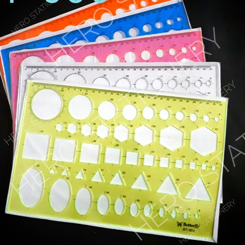 

ハ Butterfly BT-880 Penggaris Cetakan Lingkaran Bulat BESAR 1Pack / 24Pcs Model Baru