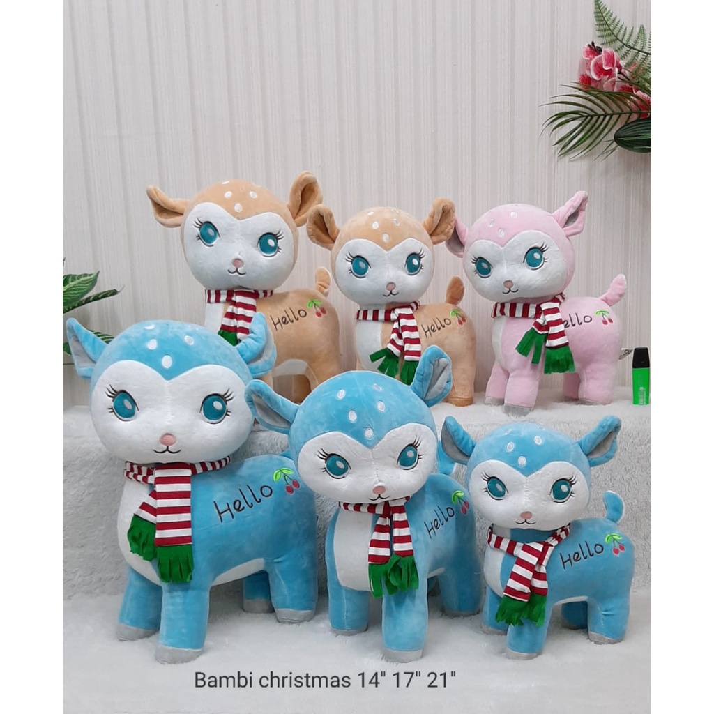 Boneka Rusa Syall Natal 35cm/14&quot;/Boneka Natal/Hiasan natal/Kado Natal/Boneka Bamby