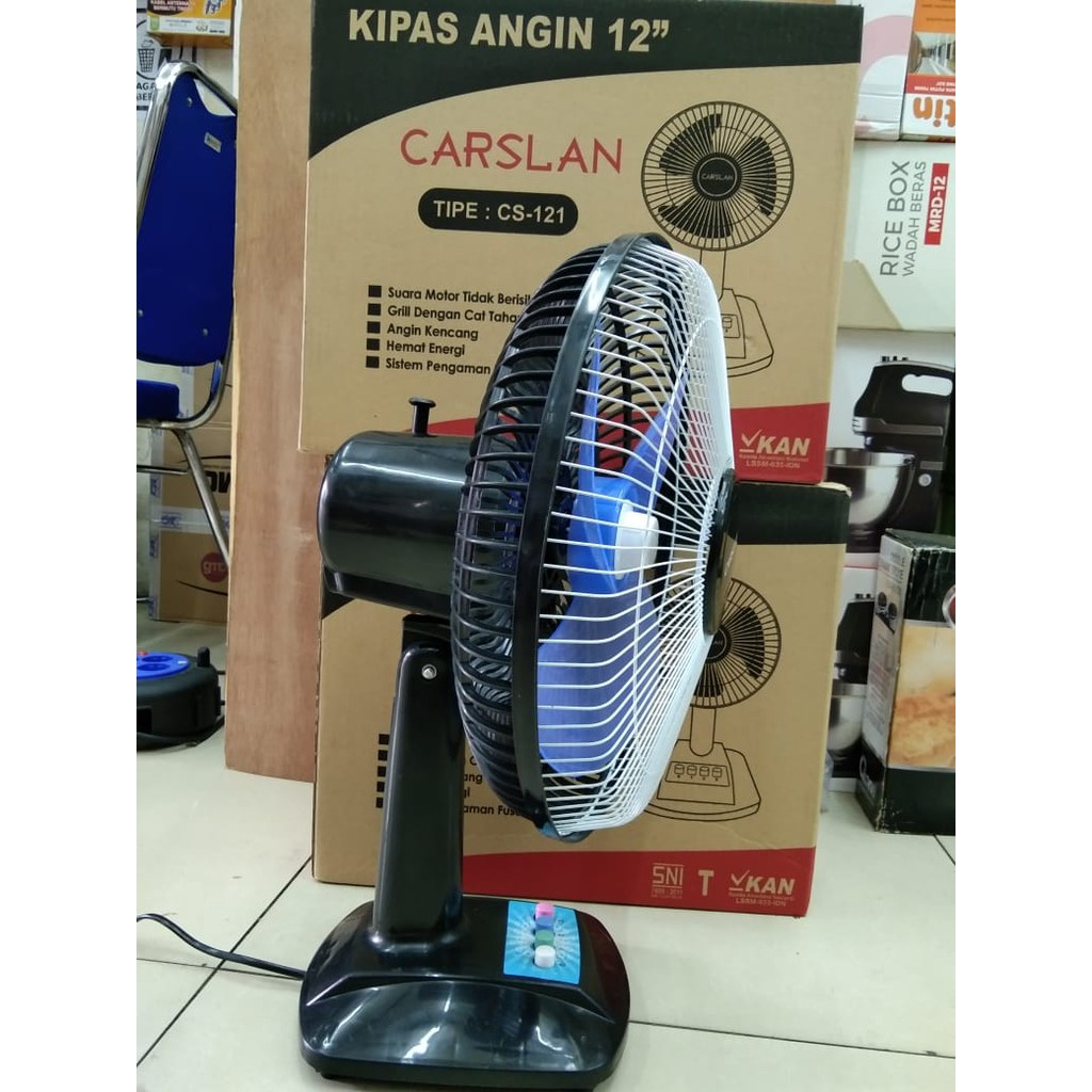 Kipas Angin Meja / Desk Fan 12 Inch Carslan 121 Kipas Angin Meja Bisa Swing Kanan Kiri