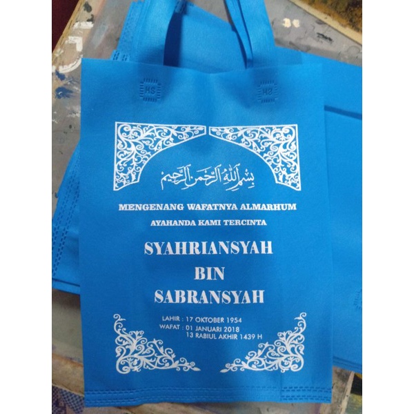 tas tahlil mengenang 40 hari tas selametan tas idangan tas sablon tas spunbond tas goodiebag