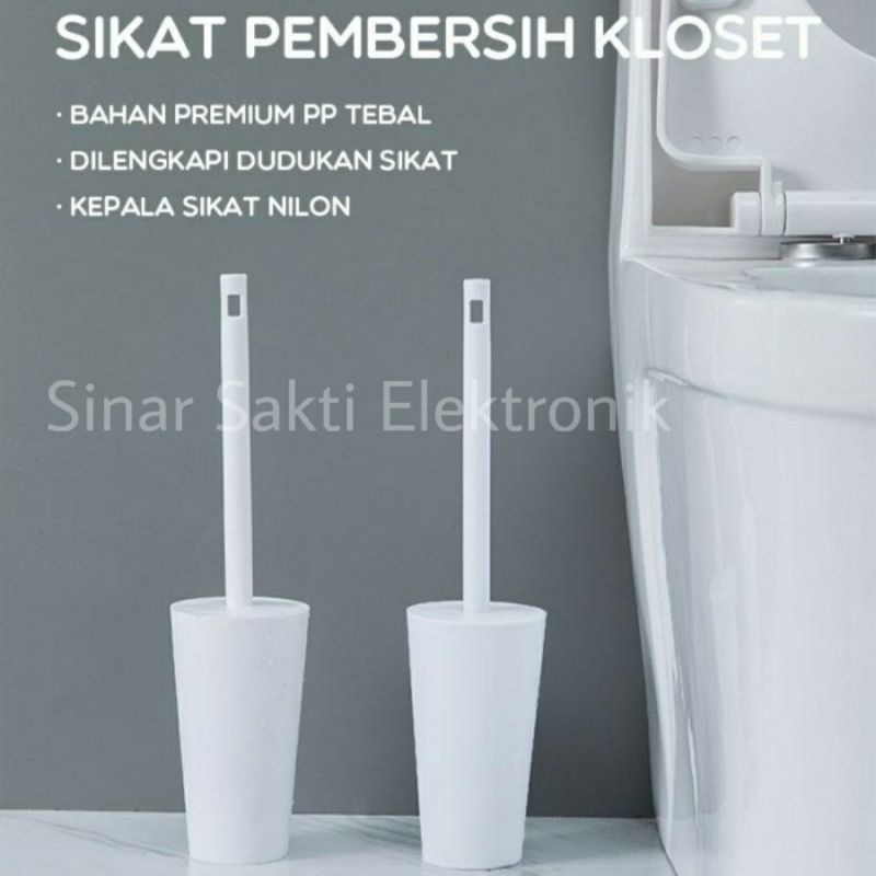 Sikat WC Brush Toilet Alat Pembersih Kamar Mandi Kloset Silikon Dengan Wadah