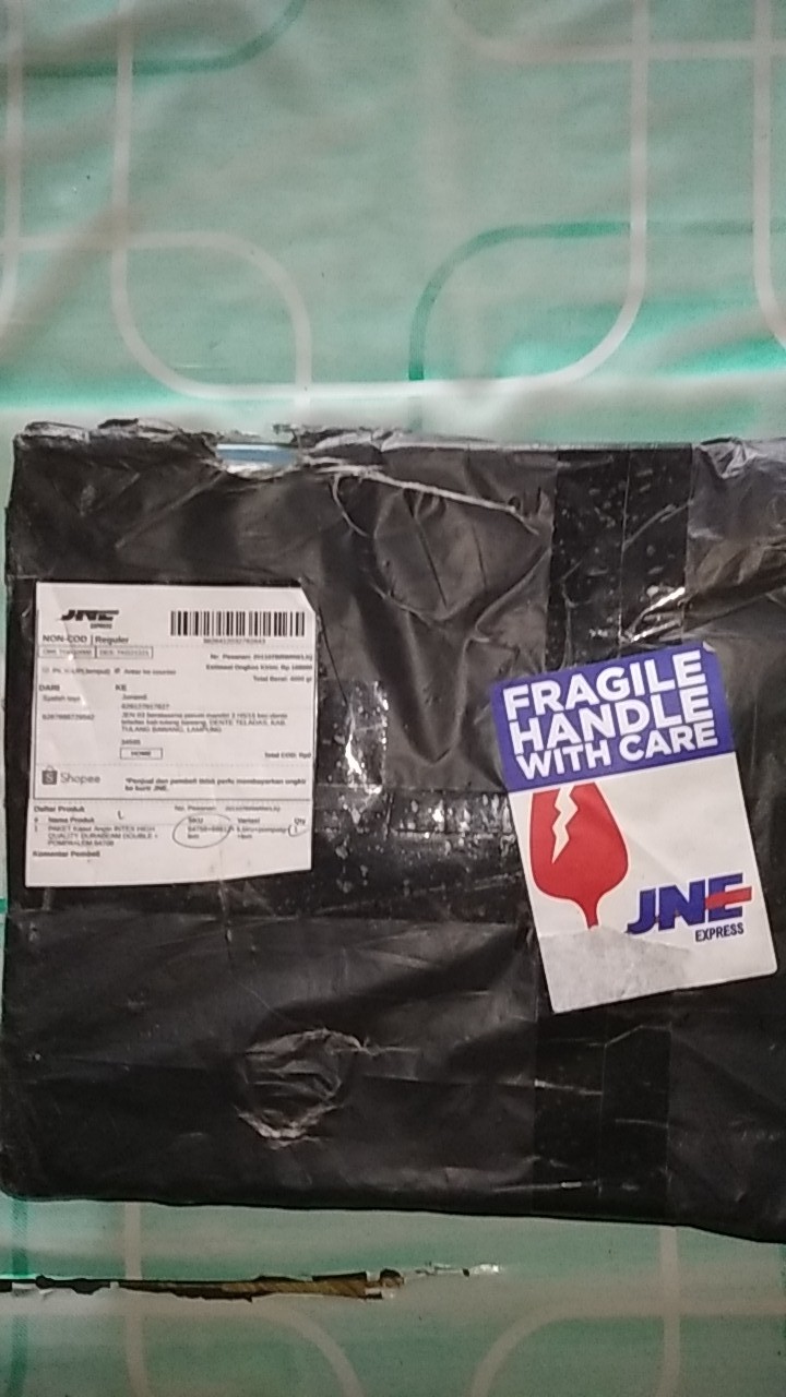 Paket Kasur Angin Intex High Quality Intex Durabeam Double + Pompa + Lem 64102 ( 137x191x25cm )