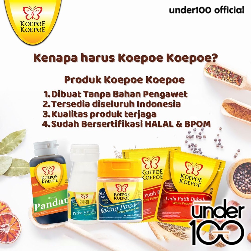 ❤ Under100 ❤ KOEPOE KOEPOE Perisa Makanan | Flavoring | Perisa Pasta | 60ml | Anggur Pandan Vanilla Melon Alpukat Cocopandan Cokelat Nangka Es Doger Durian Leci Moka Nanas Frambozen | BPOM | HALAL