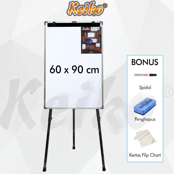 

Office & Stationery | Alat Tulis | Flip Chart / Flipchart / Papan Presentasi Non Magnet Keiko 60 X 90 Cm | Best Seller