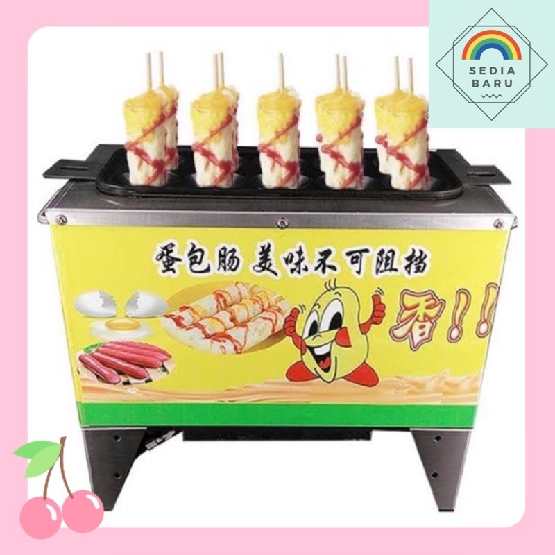 PANGGANGAN SOSIS TELUR GAS Mesin sostel 10 slot alat sostel