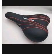 Polygon Sadel Saddle jok sepeda MTB Lipat Poligon Gel Memory Foam Empuk Original Black Red