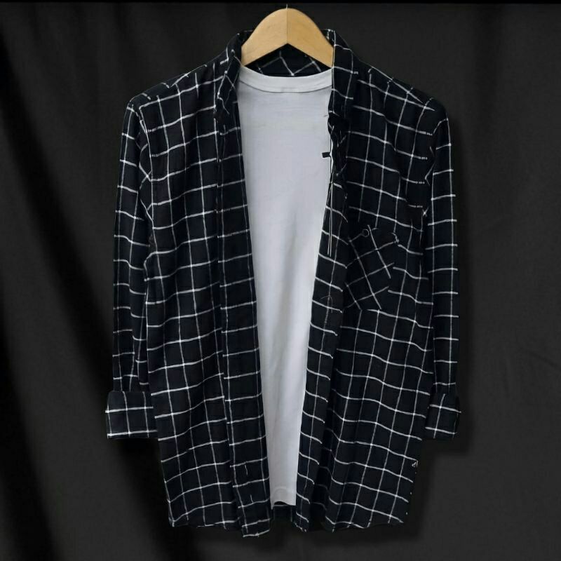 BIG SIZE XXL XXXL flanel jumbo kemeja flanel jumbo flanel pria dewasa big size pria lengan panjang f