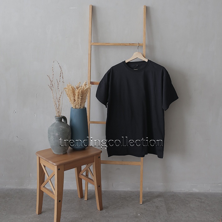 KAOS POLOS Soft Cotton Combed 30s Tangan Pendek-HITAM