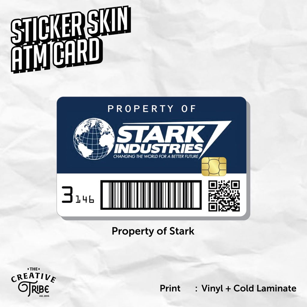 Property of Stark Industries - Sticker Skin Card - Vinyl ATM Debit Credit Emoney Flazz Stiker Iron m