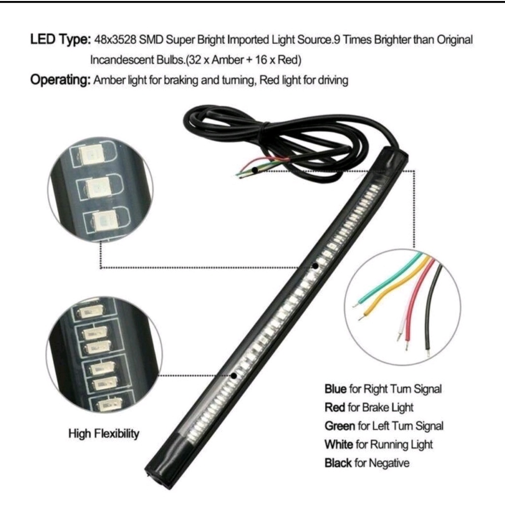 Stoplamp Sein indikator Lampu motor mobil 20 cm