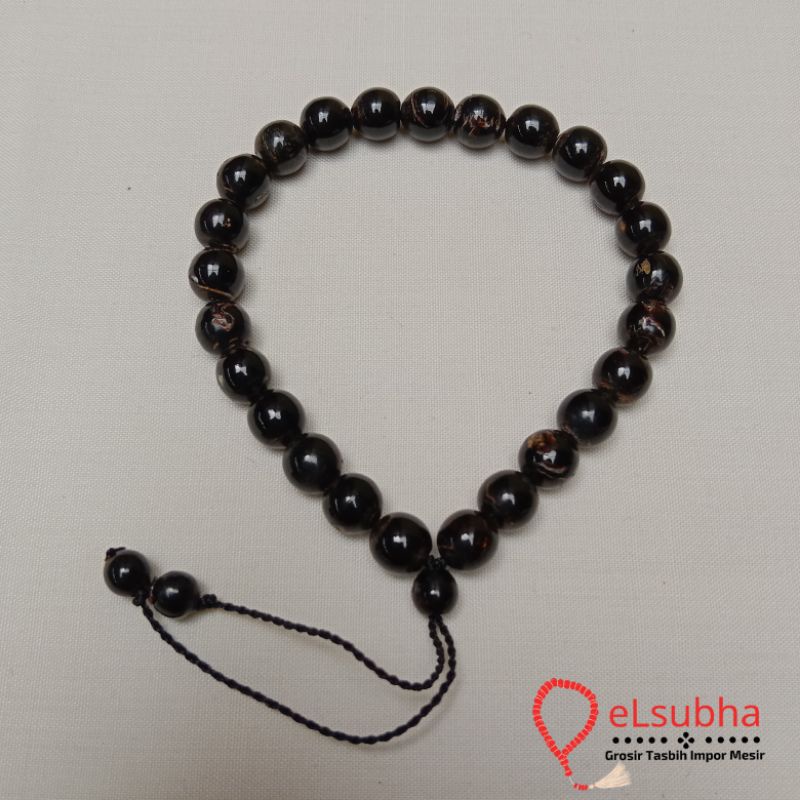 Natural Gelang Yusr/Yuser Laut Merah Black Coral ( Anthipates Concholin ) dim 6mm Mesir