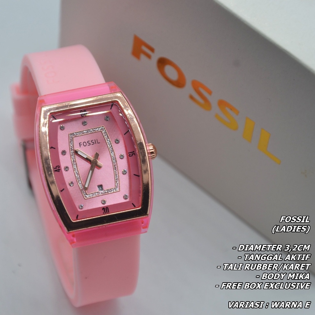 (BISA COD) JAM TANGAN WANITA FASHION RUBBER/KARET OVAL TANGGAL AKTIF