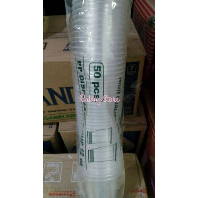 Gelas Oz plastik Ukuran 12Oz isi 2000 - Gosend Only!