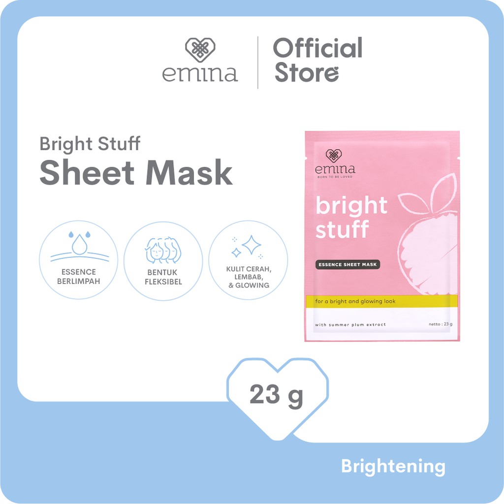 Emina Bright Stuff Essence Sheet Mask 23 g BISA COD