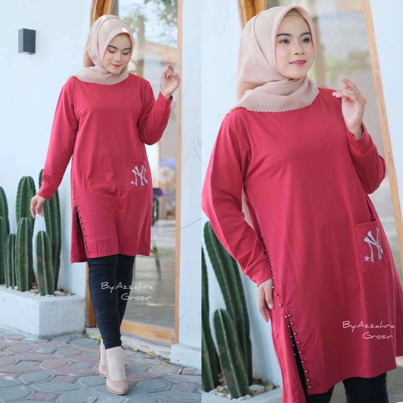 Naya Tunik - Tunik Babyterry Premium LD100+ Bordir Kantong / R.20 - 283-6162