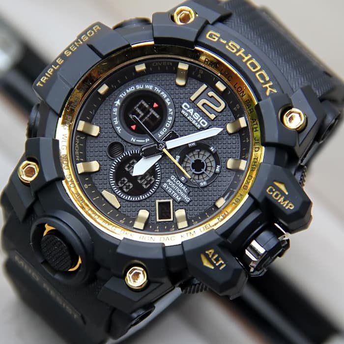 JAM TANGAN PRIA GSHOCK CASIO GWG PREDATOR 1400 GS HITAM GOLD FULL HITAM FULL MERAH TALI HIJAU