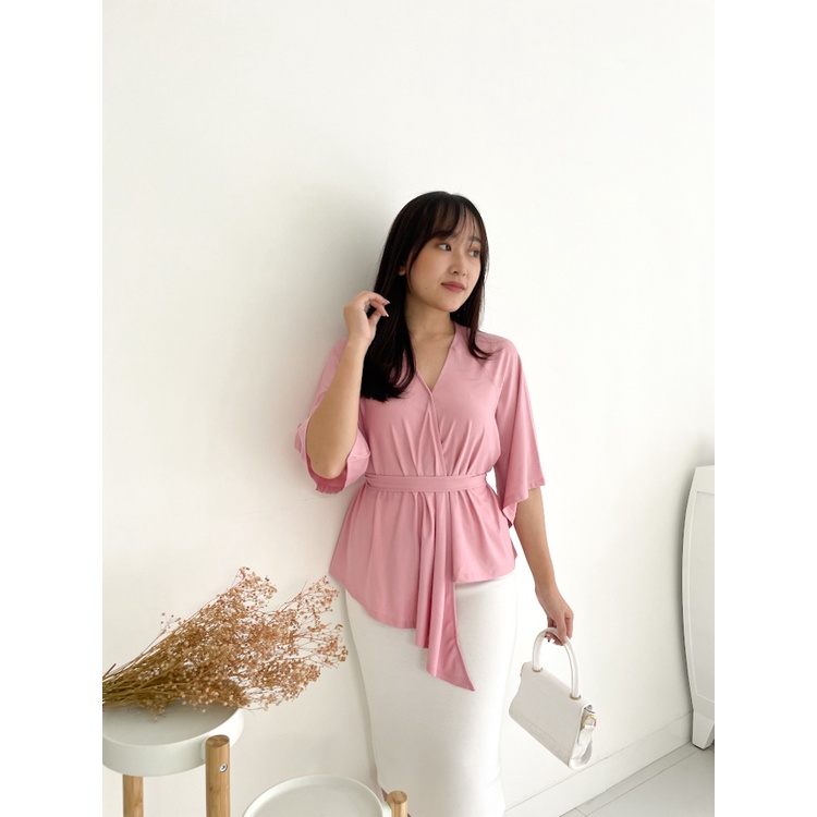 T-0434 Blouse Wanita Model Kimono Flowy