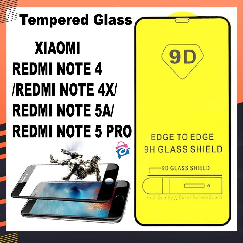 TEMPERED GLASS 5D/6D/9D FULL COVER XIAOMI REDMI NOTE 4/REDMI NOTE 4X/REDMI NOTE 5A/REDMI NOTE 5 PRO