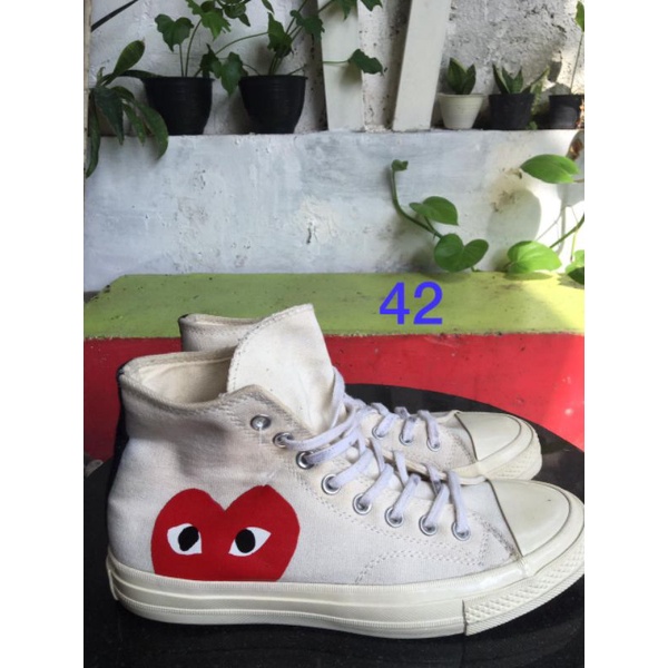 sepatu converse x play cdg white second