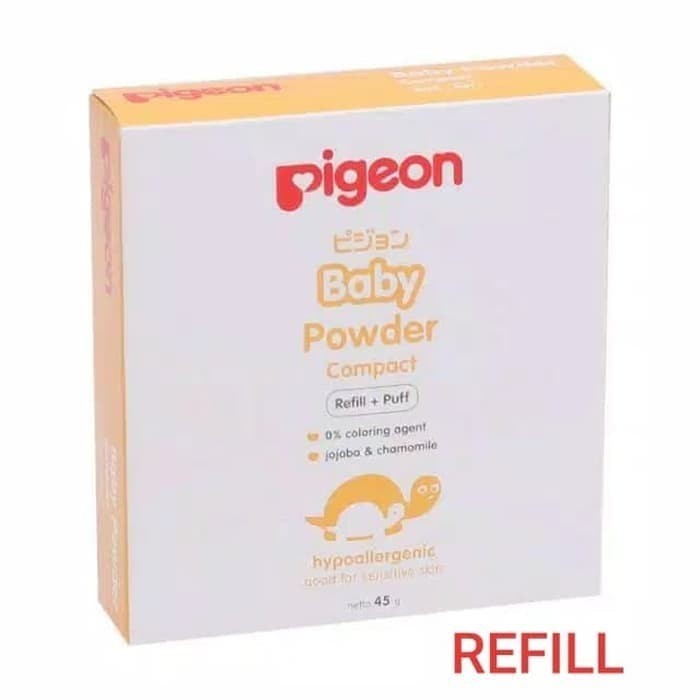 Pigeon Baby Compact Powder Chamomile 45gr White - Bedak Bayi Padat