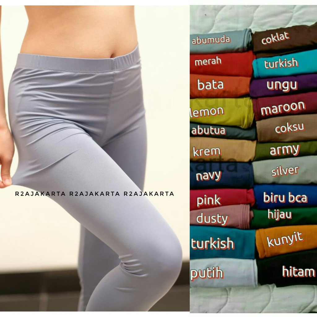 CELANA LEGGING JERSEY PANJANG TEBAL POLOS WANITA R2AJAKARTA