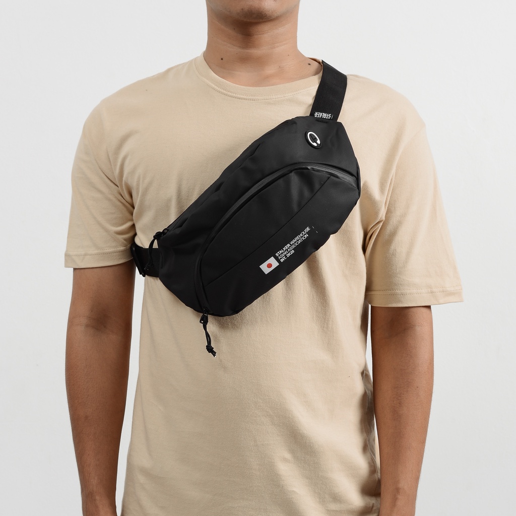 Stalker Promo Bundling Kemeja White Misty + Tas Waistbag Art 08