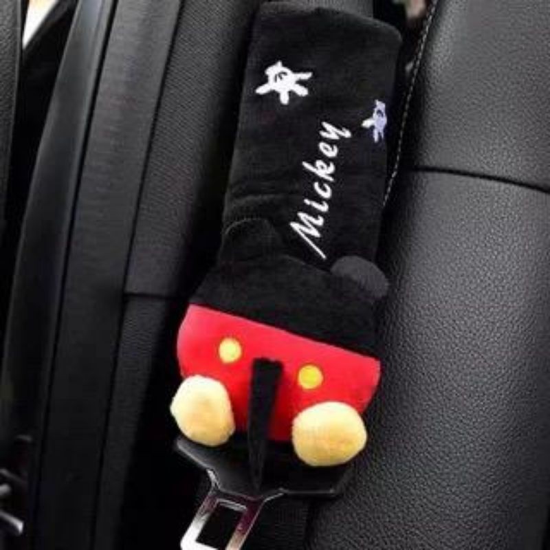 sarung seatbelt mobil mickey minnie