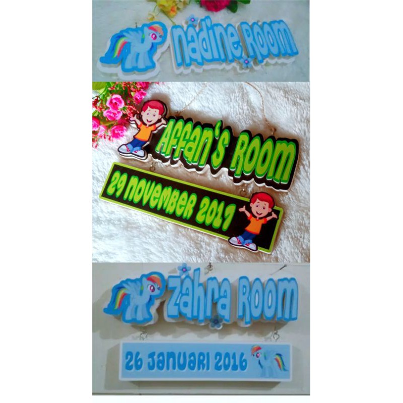 Hiasan dinding kado ulang tahun papan nama dan tanggal lahir