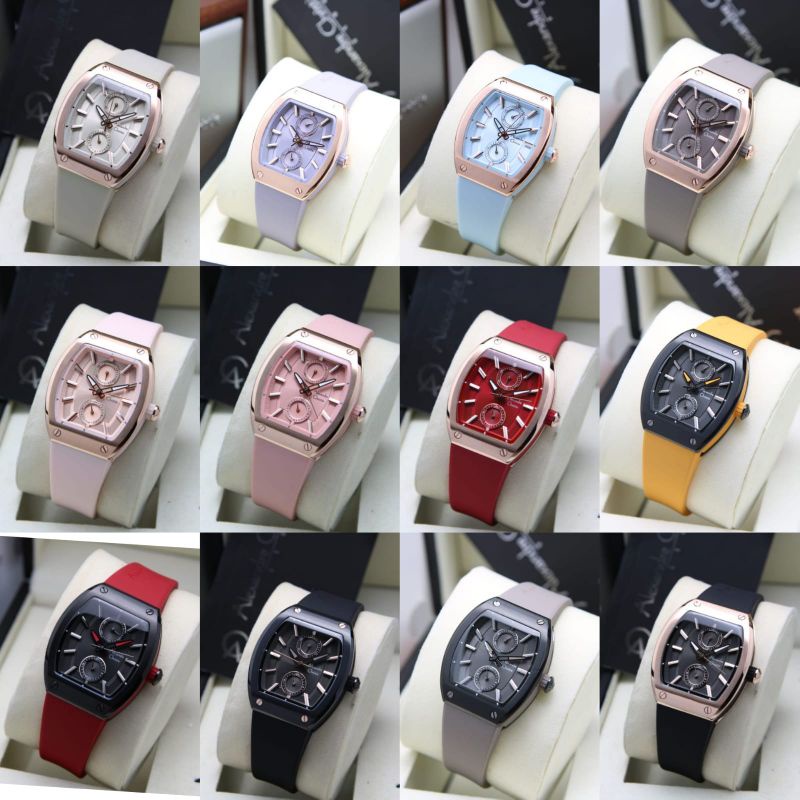 Alexandre Christie Ac 2944 / Jam Tangan Wanita Rubber Original