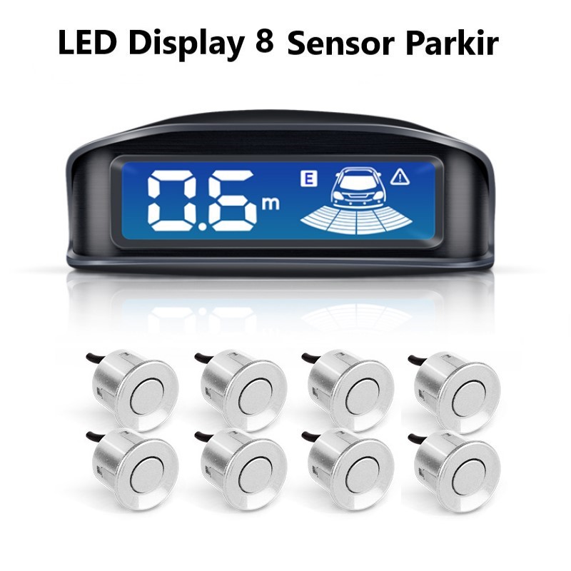 Sensor Parkir Depan Belakang 8 Titik LED Display | Sensor Mobil Mundur