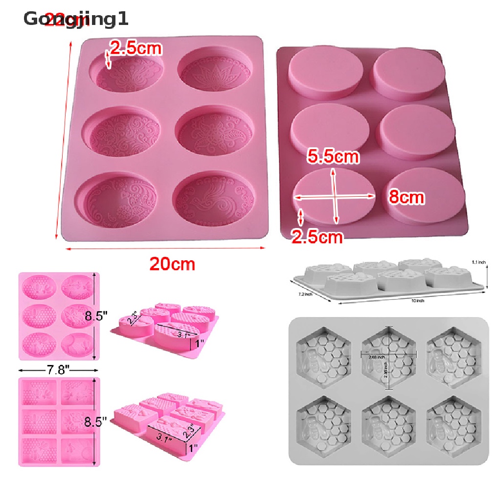 Gongjing1 Cetakan Resin Bentuk Sarang Lebah 3D Bahan Silikon Untuk Dekorasi Kue / Sabun DIY