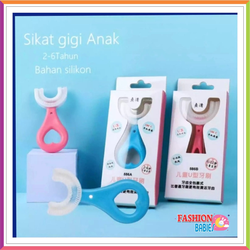 ❤ FashionBabies ❤ SIKAT GIGI ANAK BENTUK U SILIKON / TRAINING TOOTHBRUSH / SIKAT GIGI SILIKON