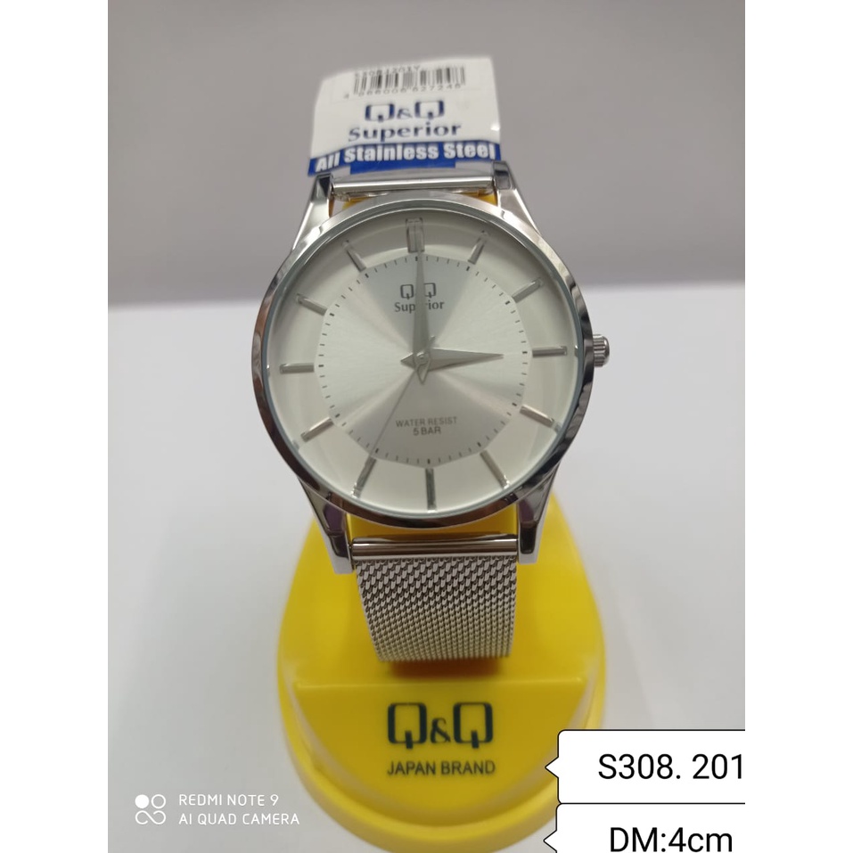 Jam Tangan Pria Casual Business Rantai Stainless Steel Analog Original Q&amp;Q QnQ QQ S308 S308J Series